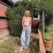 Women's Clothing Butterfly Print Jeans High Waist Casual Pants Trousers_ecoleips.com