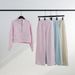 Women's Stand Collar Loose Fleece Lined Yoga Suit Sports Cardigan Scuba Jacket Half Raise Sweatshirt Set_ecoleips.com
