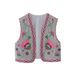 Women's clothing women's clothing spring and autumn new style flower embroidered sleeveless cardigan vest top 8WS3475_ecoleips.com