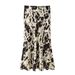 Women's Clothing Animal Print Satin Textured Midi Skirt_ecoleips.com