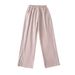 Women's Clothing Sports Quick Drying Straight Casual Pants For Women Summer Hot Girl Loose Slim Drawstring Wide Leg Pants_ecoleips.com