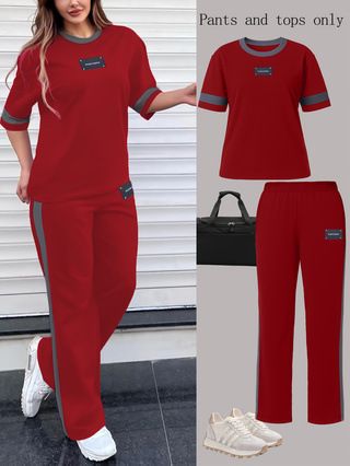 Women's Clothing Spring/Summer Short Sleeved Two Piece Set Casual Multi Color Trendy_ecoleips.com
