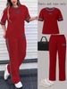 Women's Clothing Spring/Summer Short Sleeved Two Piece Set Casual Multi Color Trendy_ecoleips.com