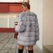 Luxury Faux Fox Fur Coat Women’s Long Trench Jacket – Elegant Winter Outerwear With Pockets (Black/Pink/Light Grey, S-XXXL)_ecoleips.com