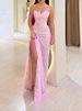 Summer Off Shoulder Hollow Slim Fit Party Dress Sexy Split Pleated Irregular Dress Lace Strapless High Waist Women's Long Dress_ecoleips.com