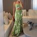 2026 European And American Foreign Trade Spring-summer New Halter Neck Printed Pleated INS Casual Tie-waist Holiday_ecoleips.com