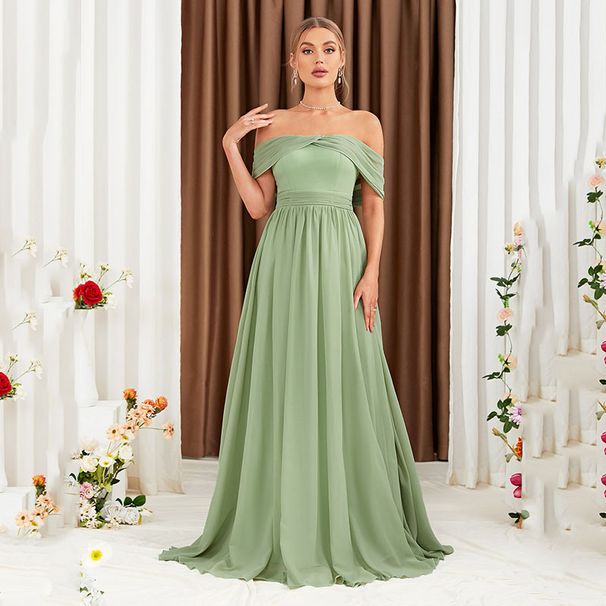 Women's Clothing Fruit Green Bridesmaid Dress New Style Sister Group One Shoulder Can Be Worn At Ordinary Times High End Niche Slim Long Women_ecoleips.com
