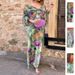 Women's Clothing Spring Off-Shoulder Tie Dye Pant Set Sexy Shawl Suspender Dress American Fashion_ecoleips.com