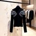 Women's Clothing Chic Unique Design Niche Black Off-Shoulder Knit Top – Winter French-Inspired Black Sweater With Unique Spliced Design (S-XL)_ecoleips.com