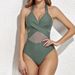 Women's One-Piece Swimsuit – Sexy Mesh Panel Monokini With Built-In Bra (S-XXL, 7 Colors) – Quick-Dry & Tummy Control_ecoleips.com
