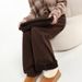 Thick Velvet Maillard Brown Wide-leg Jeans Women, 2025 Autumn And Winter New Style, High Street, Long-length Pants For_ecoleips.com
