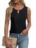European And American Cross-Border Trade 2025 Spring/Summer New Solid Color Round Neck Sleeveless Casual_ecoleips.com