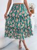 K Leisure Floral Fungus Edge Mid Length Skirt, Beach Skirt, Women's Dress_ecoleips.com