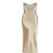 Women's suspenders and leaky back sexy dresses slim fashion long skirts_ecoleips.com