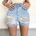 Beaded Shorts Burrs Ripped Personalized Denim Shorts Slim High Waist Hot Pants_ecoleips.com