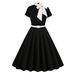 Women's Short Sleeved Dress Elegant Patchwork Bow Knot Slim Fit Style Summer New_ecoleips.com