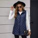 Trendy Quilted Longline Puffer Vest For Women - Lightweight Streetwear Jacket With Stand Collar, Zipper Closure, Multiple Colors (S-XXL)_ecoleips.com