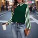 Aria Basics Aria Basics In-stock Cross-border Women's Clothing, European And American Style Casual Turn-down Collar Striped Plaid Long-sleeve_ecoleips.com