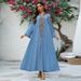 Verve AB431 Fashion Dress Muslim Arab Dubai Embroidered Abaya Jalabiya Home Robe_ecoleips.com