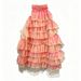 Lightweight Glitter Layered Ruffle Party Top With Lace Hem, Halter Neck Cami For Women In Blush Pink, Sweet & Elegant Style_ecoleips.com