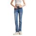 Women's Clothing Jeans Slim High Waist High Elastic Trousers Large Size Women's Pants Raw Edge Stitching_ecoleips.com
