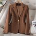 Casual Women's Blazer Korean Style Long Sleeve Professional Suit Jacket For Commuting And Workplace Autumn Winter_ecoleips.com