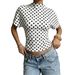 Summer New Women's Polka Dot Print Short Top T-Shirt Hot Girl Clothing_ecoleips.com