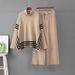 Women's High Neck Striped Cape And Wide Leg Pants Two Piece Set Casual Loose Fashion Suit European And American Style_ecoleips.com