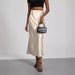 Luxury Satin Midi Skirt - High Shine A-Line Skirt For Women, Elegant Office & Party Pencil Skirt With Premium Drape_ecoleips.com
