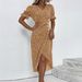 New European And American Cross-border Foreign Trade Women's Clothing: Puff Sleeve, Irregular Hem, V-neck, Casual_ecoleips.com