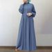 Women’s Clothing spring casual national style retro women's cardigan round neck swing dress origin source_ecoleips.com