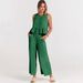 Women's Clothing Summer Women's Sleeveless Pleated Vest Wide Leg Pants Casual Suit Style Nine Point Set For Formal & Casual For Women_ecoleips.com
