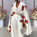 Women's Clothing New Products Printed Pile Collar Long Sleeve Two Piece Suit Trousers Suit_ecoleips.com