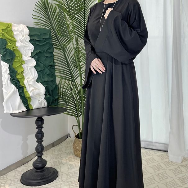 Muslim Dress Women Plus Size Modest Casual Dress – Versatile Long Sleeve Abaya In Multi-Colors_ecoleips.com