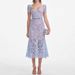 Women's Crochet Lace Fishtail Dress - Square Neck Hollow Out Summer Dress In Blue_ecoleips.com