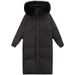 girl Girl Fox Fur Collar Red Down Jacket For Women, Mid-Length, 2022 New Winter Style, Internet Celebrity Small Size_ecoleips.com
