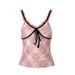 AD972 New Plaid Sexy Camisole For Women, Simple Outerwear, Base Layer, Strapless, Beautiful Back, V-Neck, Sleeveless Top_ecoleips.com