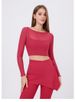 K Fake Two-piece Mesh Sports T-shirt For Women With Long Sleeves And A Chest Pad, Yoga Outfit, Crop Top, Quick-drying, Slim Fitness Clothing._ecoleips.com