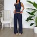 Women's Wide Leg Pants Vest Two-Piece Set Casual Vacation Wear Spring Summer_ecoleips.com