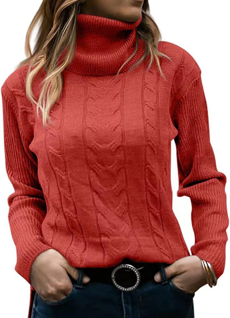 "Classic Turtleneck Sweater – Women's Retro Long-Sleeve Knit In Solid Colors"_ecoleips.com