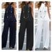Women's Clothing New Fashion Casual Halter Neck Solid Color Sleeveless Suit Wide Leg Pants Trousers Two Piece Suit_ecoleips.com
