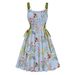 Elegant Floral Print Maxi Dress With Metal Ring Drawstring For Vacation & Boho Style Comfortable & Breathable Fabric_ecoleips.com