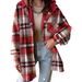 Women's Casual Versatile Plaid Hooded Long Sleeved Jacket Fall Winter New_ecoleips.com