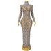 Elegant Mesh Long Dress With Sparkling Rhinestones - Sexy Sheer Party Gown For Fashion Shows & Evening Events_ecoleips.com