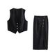 Spring New Women's Fashion Vest And Denim 2025 Short Skirt Set_ecoleips.com