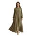 Cross-border Middle Eastern Women's Clothing, Dubai Robe, Turkish Skirt, Abaya, Solid Color Zippered Long Dress, Arab_ecoleips.com