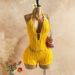 Women's Hollow Back One-Piece Swimsuit - Sexy Deep V Neck Crinkle Texture Monokini With Halter Neck For Beach Vacation_ecoleips.com