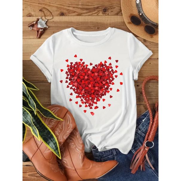 White Short Sleeve T-Shirt 200g Triple Needle 100% Cotton Retro Trendy Brand Print Loose Fit Top For Women New Summer_ecoleips.com