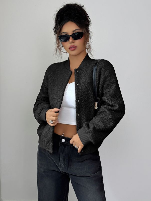 Elegant & Stylish Women's Long Sleeve Jacket - Slim Fit Zip-Up Coat For Fall & Winter - Breathable Polyester Fabric_ecoleips.com
