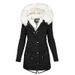 girl 2025 Autumn Winter Women's Cotton With Hooded Fur Collar, Waist-Cinching, Slimming, Warm, Mid-Length Casual Coat_ecoleips.com